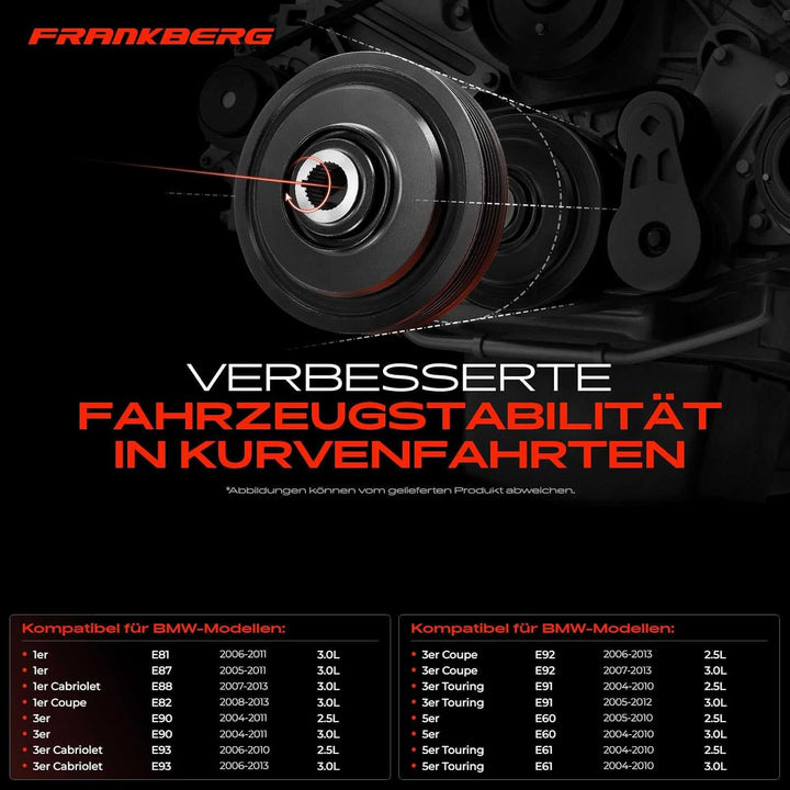 Frankberg 1x Riemenscheibe Kurbelwelle Kompatibel mit 1er E81 2005-2011 3er E90 2004-2011 5er Tourin