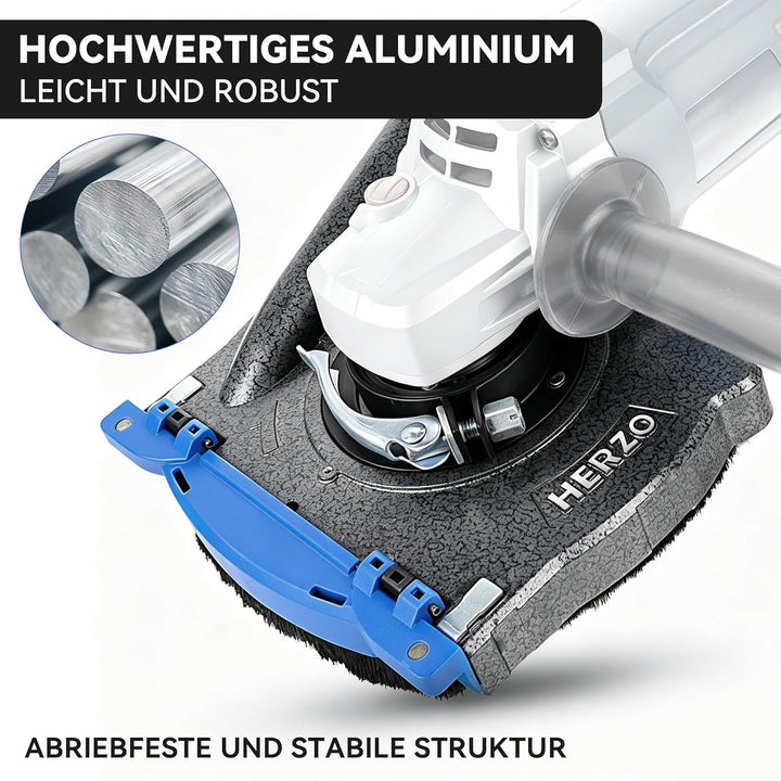 HERZO Absaughaube Set für Winkelschleifer inklusive 125mm DiamantSchleiftopf - robuste Aluminiumkons