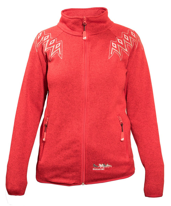Karlslund Riding Equipment Erwachsene Sweater Reykur Fleece Cardigan M Rot, M Rot