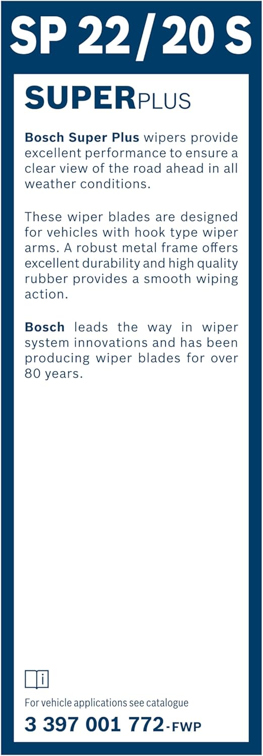 Bosch Scheibenwischer Super Plus Spoiler SP22/20S, Länge: 550mm/500mm − Set für Frontscheibe - Nur f