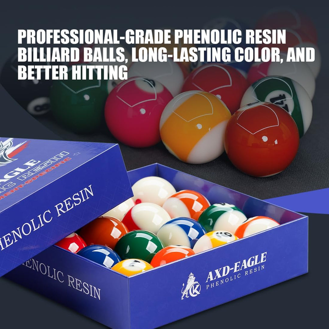 KONLLEN Phenolic Resin Billiard Balls Set 2-1/4'' Regulation Size Tournament Pool Balls Set Pool Tab