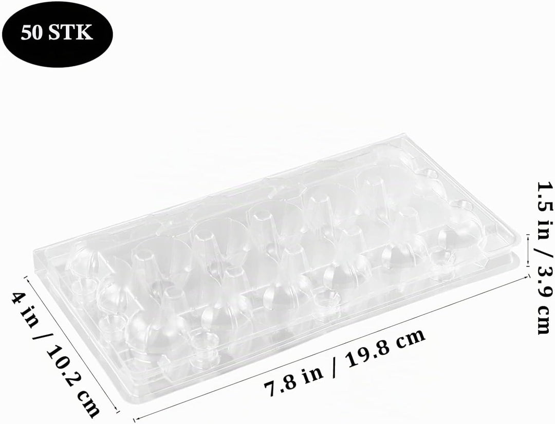 HEMOTON 50 Stücke 18 Gitter Wachtelei Aufbewahrungsbox Transparent Ei Spender Halter Fall Kühlschran