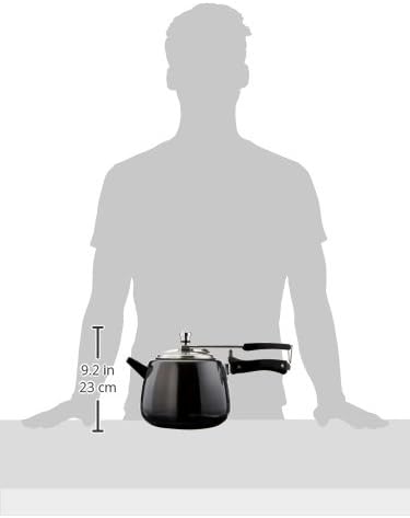 HAWKINS CB40 Harteloxiert Schnellkochtopf, Aluminium, 4 liters, Contura Schwarz 4-Liter, 4-Liter