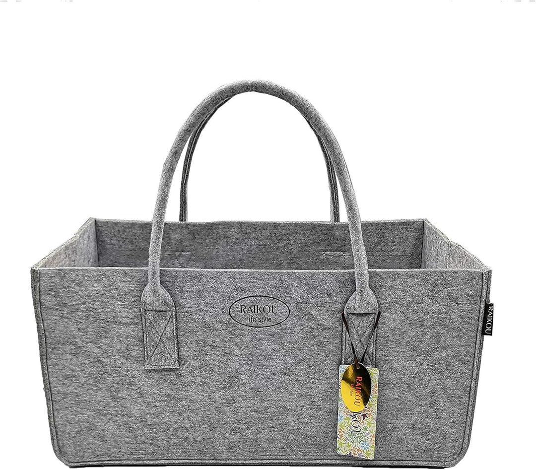 RAIKOU KULT Filz-Tasche Shopper NEU Filzkorb Einkaufstasche Henkeltasche Zeitungskorb Stabile Kaminh