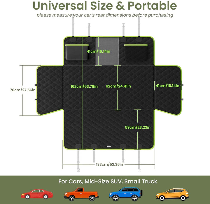 pecute Hundedecke Auto Rückbank mit Harter Unterseite 133 * 62 cm,2025 Verbesserte Materia, 3-in-1 S