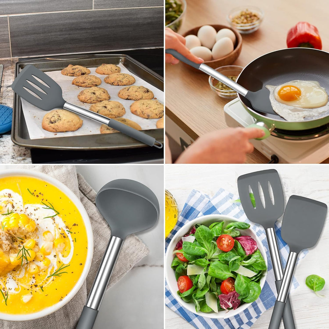 Herogo Küchenhelfer Set, 25 Stück Silikon Küchenutensilien mit Halter, Hitzebeständiger Kochbesteck