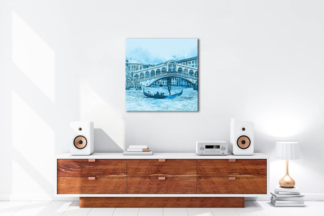 deyoli Venedig und Seine traumhaften Gondelfahrten Format: 40x40 Effekt: Monocrome Blau als Leinwand