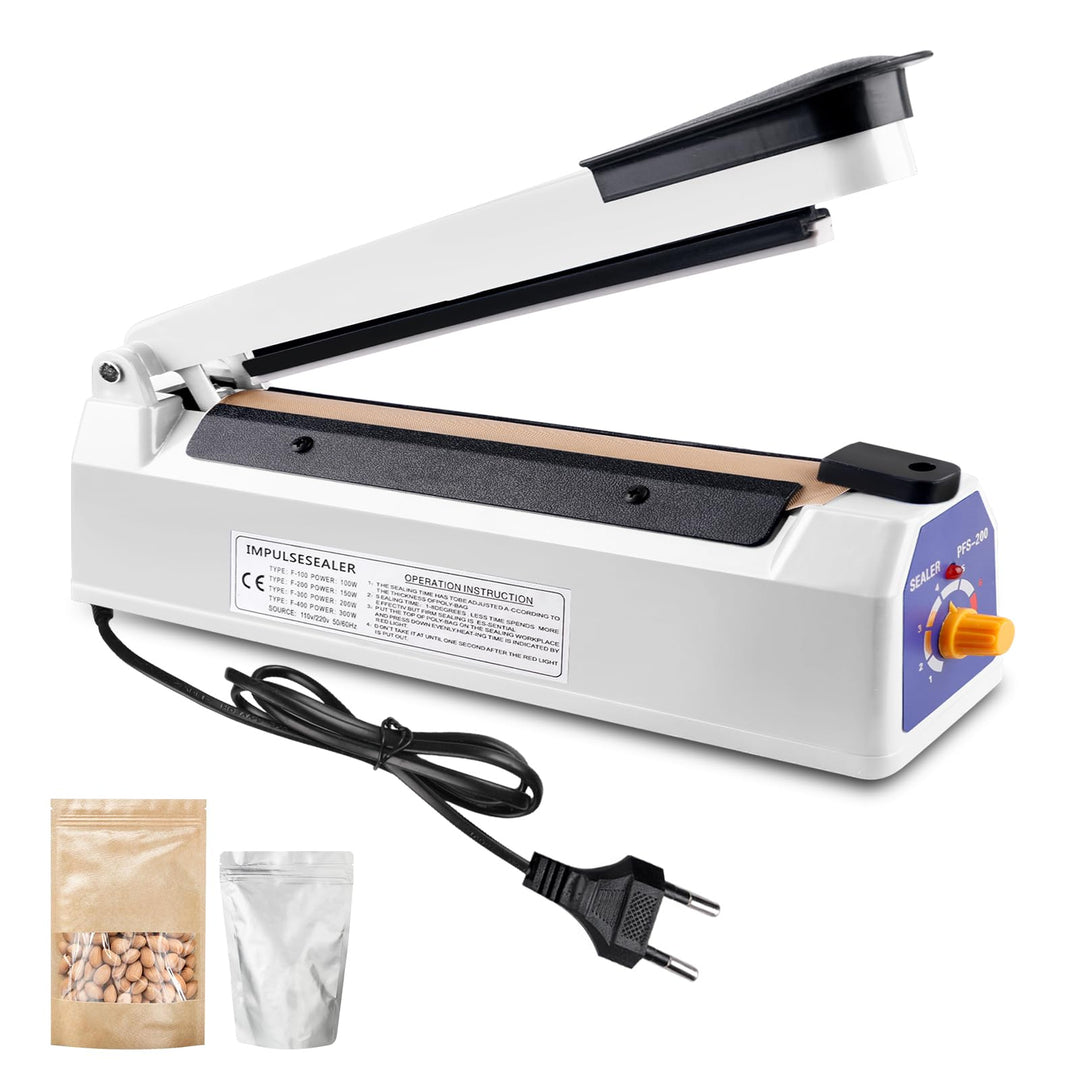 Heisssiegelgerät Folienschweissgerät 200mm, Folienschweissgerät, Impulse Heat Bag Sealer, Versiegelu