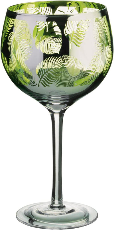 ARTLAND - Tropical Leaves Gin-Glas, 2er-Set, Glas, grün, 700 ml Fassungsvermögen, Gin-Glas Gin-Gläse