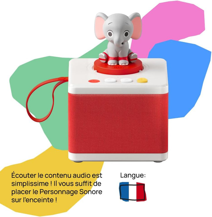 FABA-Geschichtenerzähler – Audio-Box mit Klangfigur „Ele, der Elefant“ – Lernspielzeug, Französische