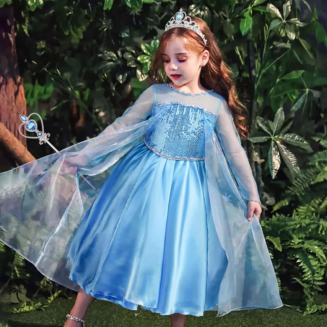 Vicloon Elsa kostüm mädchen, Elsa Kleid Kinder Set,elsa kostüm Accessoires für Mädchen,Halloween Wei