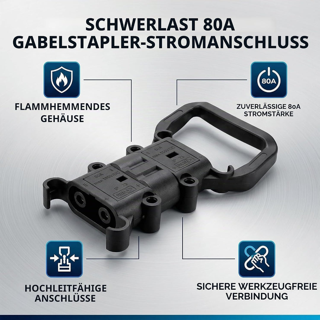 80A Elektro-Gabelstapler Stromanschluss Batterielade Schnelltrennstecker Männlich Weiblich Stecker m
