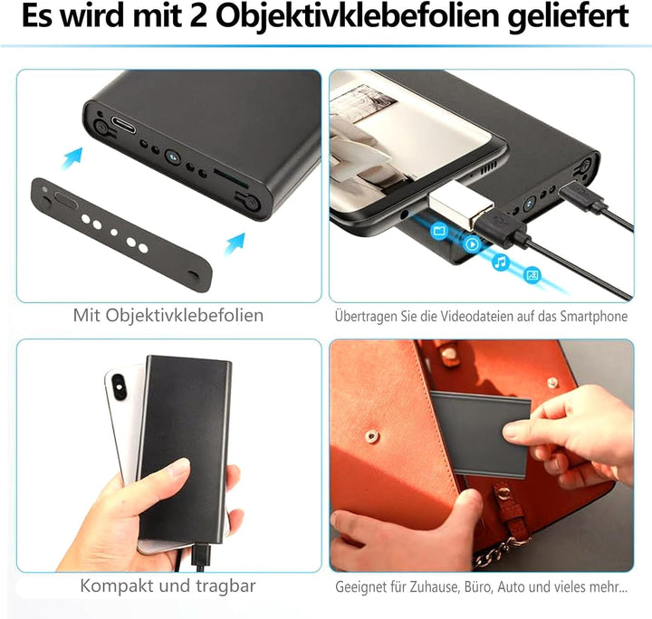 HD 1080P Mini Kamera,Tragbare Kamera,Innen- und Aussenüberwachungskamera,Sicherheitskamera mit Beweg
