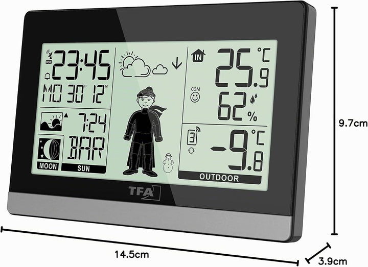 TFA Dostmann Funk-Wetterstation Weather Boy, 35.1159.01, Aussen-/Innentemperatur, Wettervorhersage,