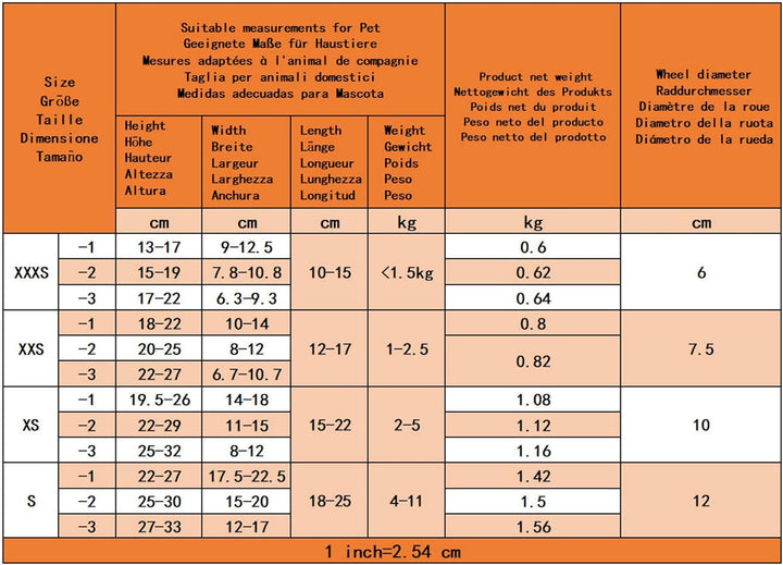 KAJILE Verstellbarer 2-Rad-Hunderollstuhl, M-1 Grösse für behinderte Hund Hinterbeine Rehabilitation