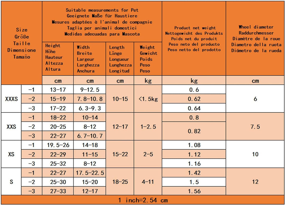 KAJILE Verstellbarer 2-Rad-Hunderollstuhl, L-3 Grösse für behinderte Hund Hinterbeine Rehabilitation