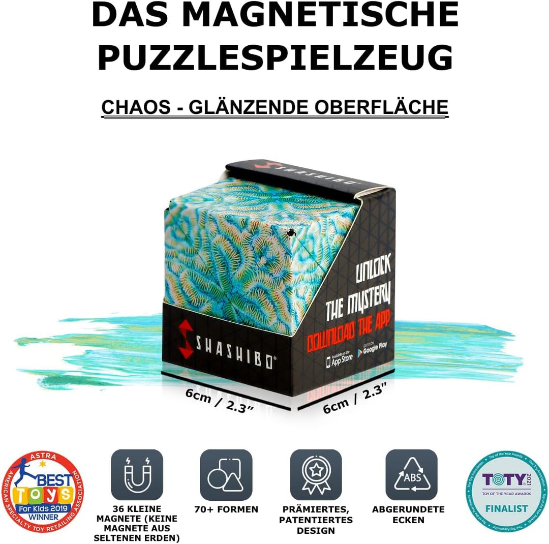 SHASHIBO Formwechsel Zauberwürfel - Preisgekrönt, Patentiert - Anti Stress Spielzeug - 36 Seltenerdm