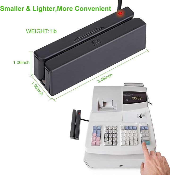 USB-Kartenleser mit Magnetstreifen, 3 Spuren, POS Kreditkartenleser, Swiper MagStripe Swipe