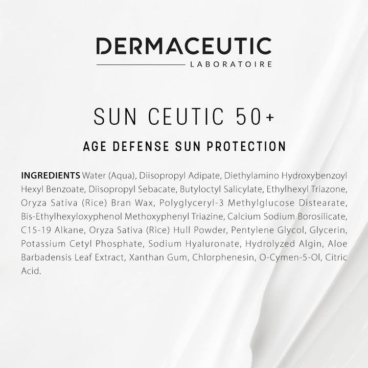 Dermaceutic Sun Ceutic 50+ - Protección solar antienvejecimiento con filtro UV, ácido hialurónico, A