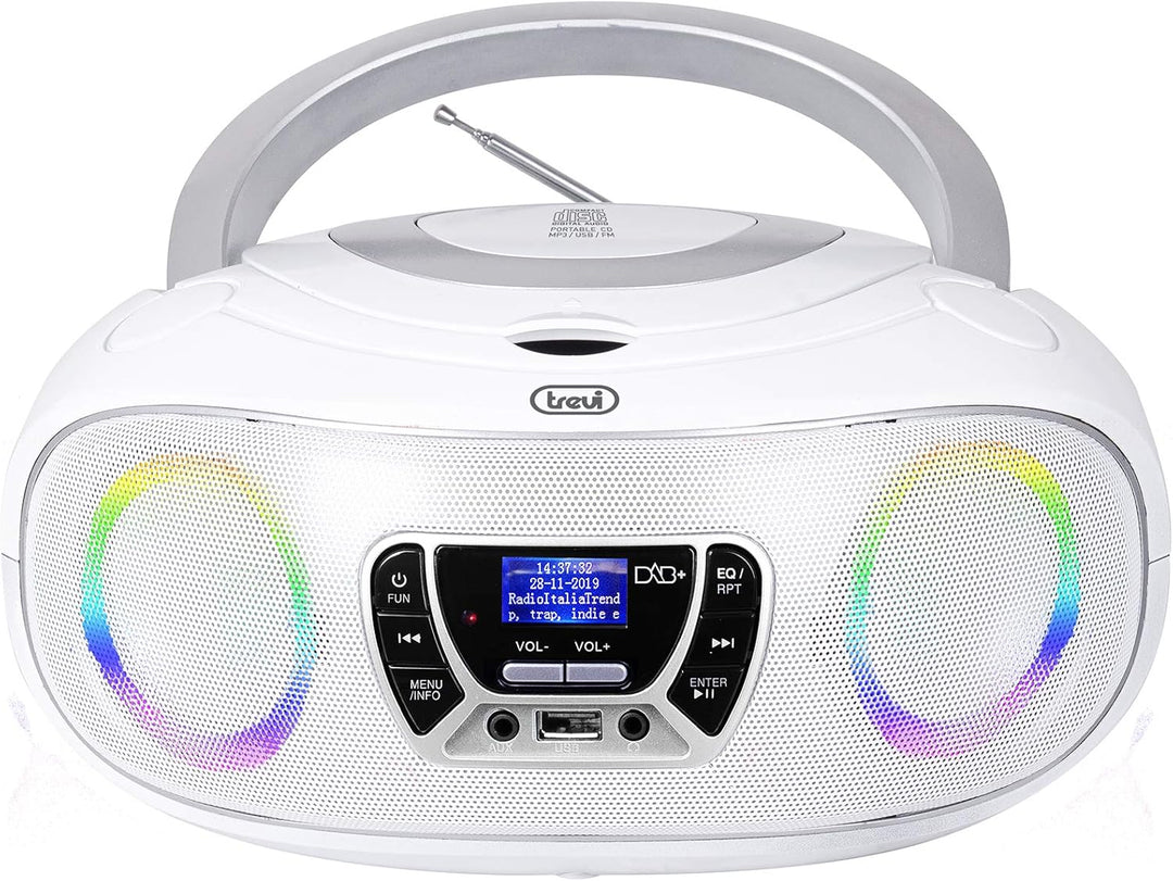 Trevi CMP 583 DAB Stereo mit digitalen Wellen DAB/DAB+ und FM mit RDS, alphanumerisches Display mit