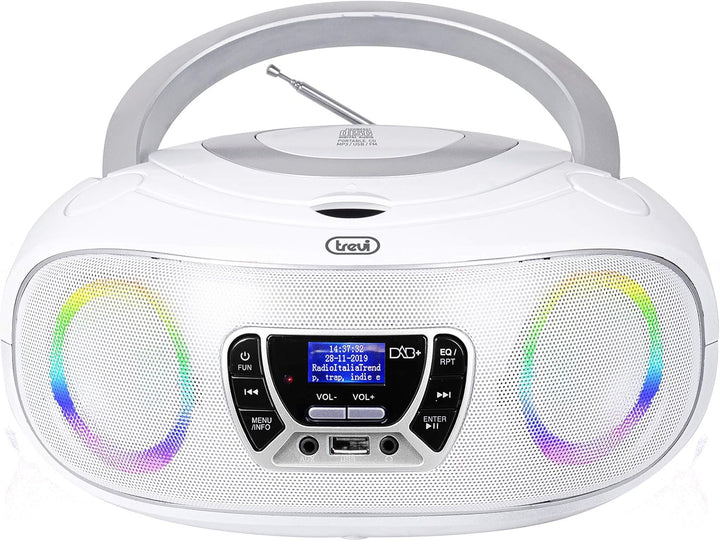 Trevi CMP 583 DAB Stereo mit digitalen Wellen DAB/DAB+ und FM mit RDS, alphanumerisches Display mit