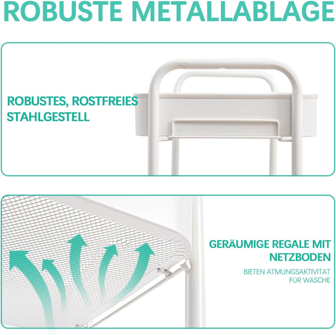 KINGRACK küchenwagen, rollwagen 3 etagen rollwagen Metall, servierwagen mit Rollen Griffe, Regalwage