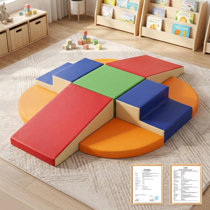 Schaumstoff Bausteine Kinder Klettern Indoor: 9 Softbausteine Riesenbausteine Spielbausteine - Weich