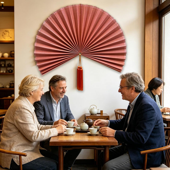 ChumDecor Fächer-Wanddekoration, japanische chinesische Wandfächer-Dekoration, Boho-Kopfteil zum Auf