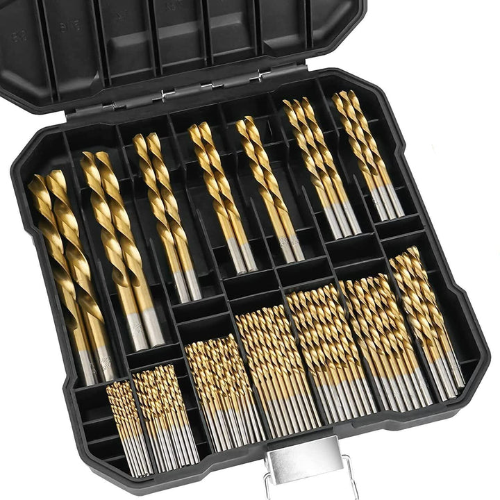 Titan-Bohrer-Set – 99 Stück/Set, Hochgeschwindigkeitsstahl von 1/16 Zoll bis 3/8 Zoll Spiralbohrer-S