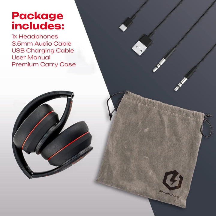 PowerLocus P6 Bluetooth Kopfhörer Over Ear, Over Ear Kopfhörer Kabellos mit Super Bass, 40Std. Spiel
