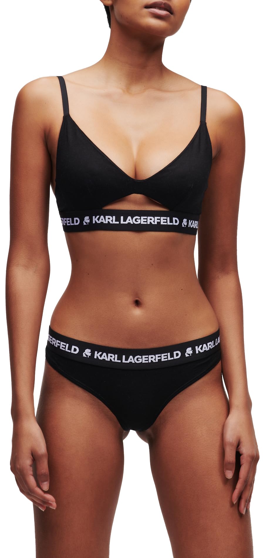 KARL LAGERFELD Damen Karl Lagerfeld Damen Logo Guckloch-Bh XS Schwarz, XS Schwarz