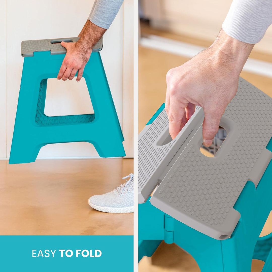 VIGAR Klapphocker - kompakte Ausführung - 40 cm hoch - belastbar bis 150 kg - 80% recycelter Kunstst