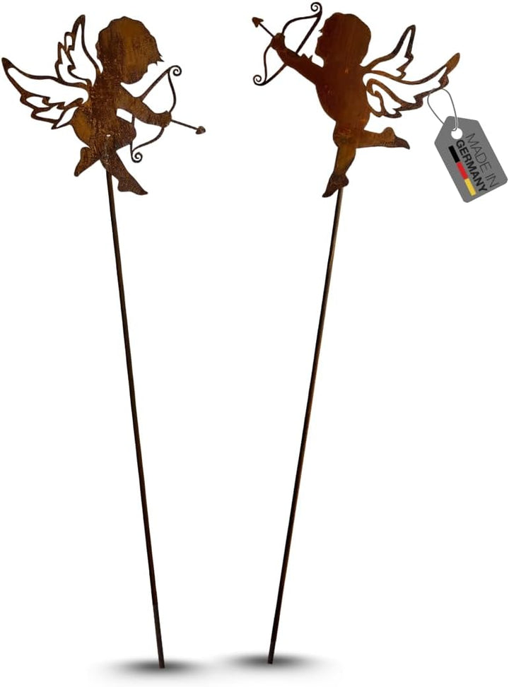 Terma Stahldesign XXL Set 120 cm Rost Weihnachtsengel Made in Germany Gartenstecker Outdoor rost dek