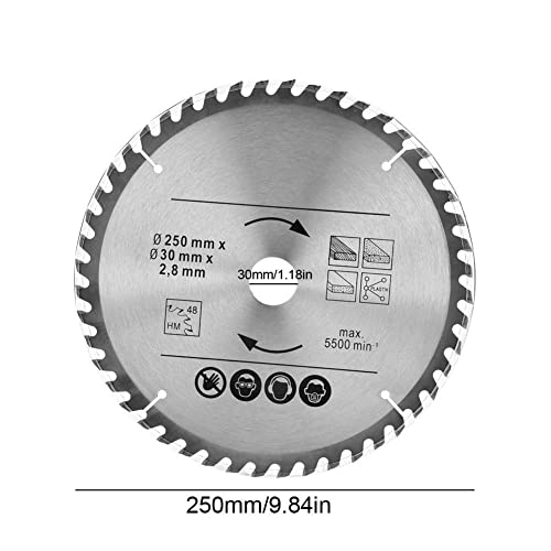 Kreissägeblätter 2 Stk 250 x 30mm 48T & 60T TCT Vielseitiges Sägeblattblatt aus hochwertigem Hartmet