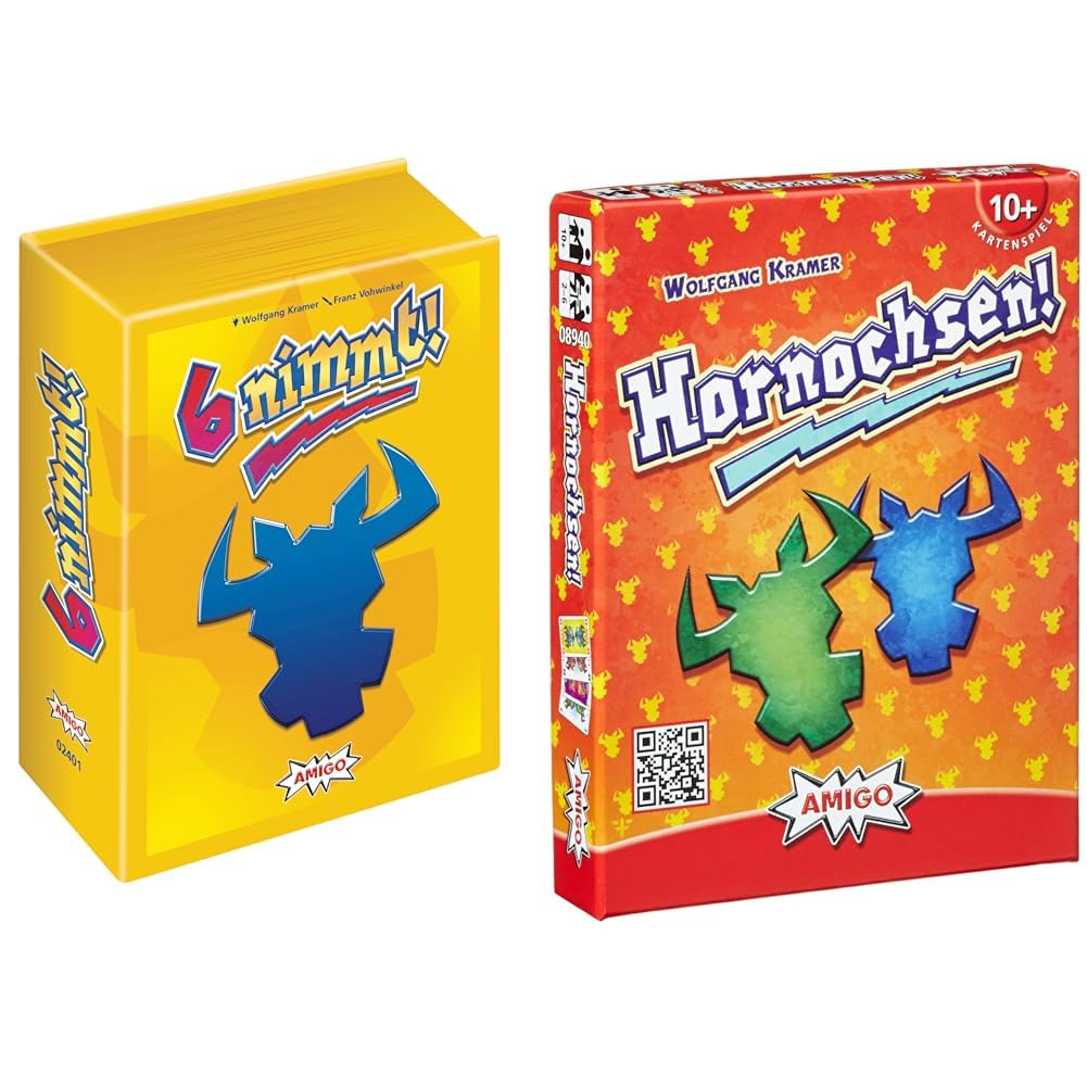 AMIGO 02401 6 nimmt 30 Jahre-Edition &amp; Spiele 8940 - Hornochsen, 10 Jahre+ 6 nimmt + Hornochsen, 6 n