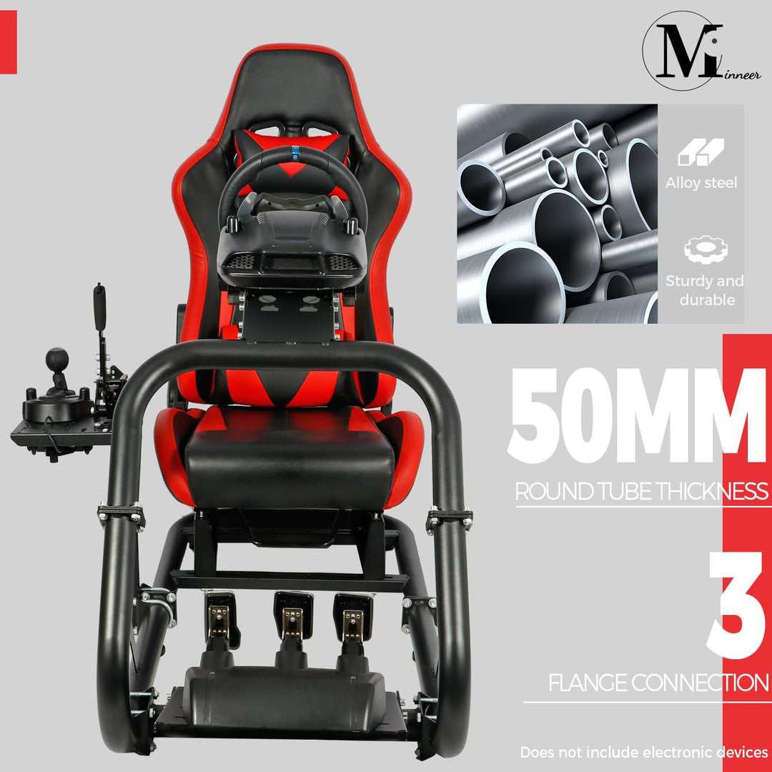 Minneer Racing Simulator Cockpit Rennsimulator Cockpit Lenkradständer mit Rennsitz passend für Logit