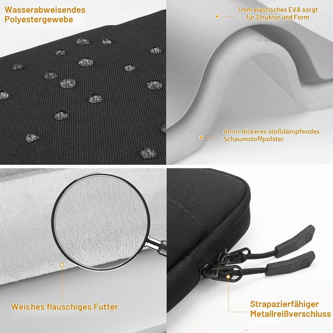 TECOOL 13,3 Zoll Laptop Hülle Tasche für MacBook Air/Pro 13 M1 M2 M3 2024-2010, MacBook Pro 14 M4 M3