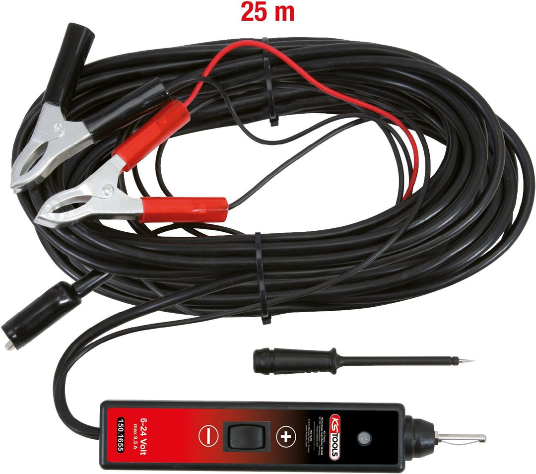 KS Tools 150.1655 Funktionsprüflampe 6-24V DC mit 25 Meter Kabel