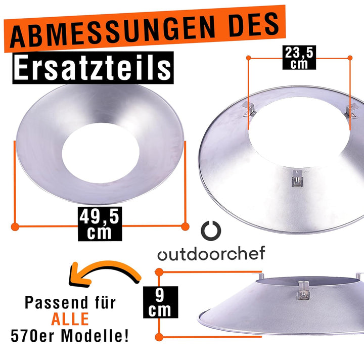 Outdoorchef Ersatzteil Edelstahl Trichter Set - Ersatz Trichter für 480 570er Gas Kugelgrill - Passe