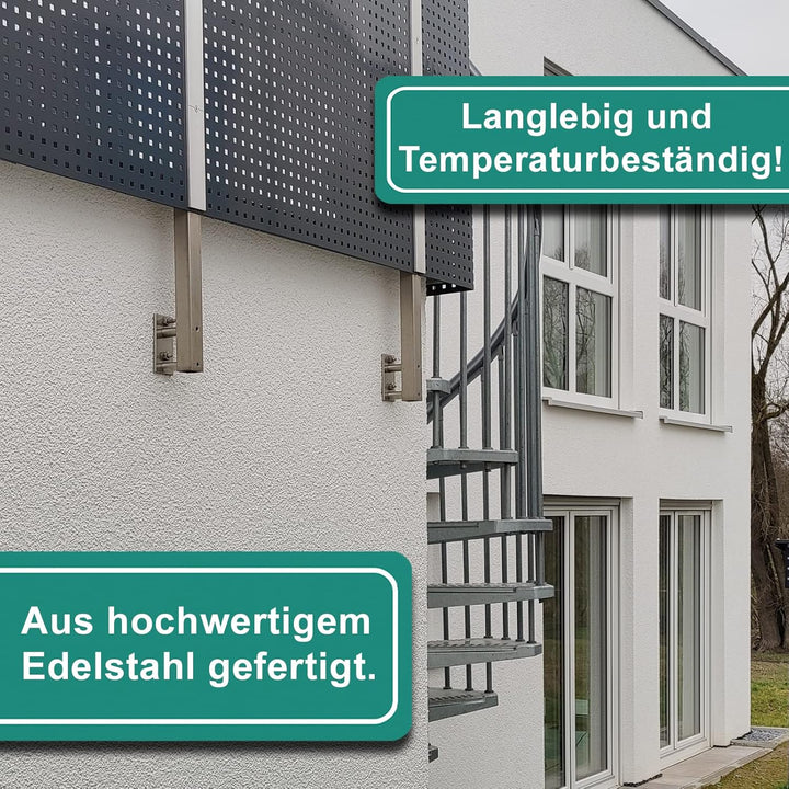 PRIOstahl Pfostenträger Pfostenhalter Wandanker Wandflansch Handlauf Bodenanker x 1 Halter Rechteck