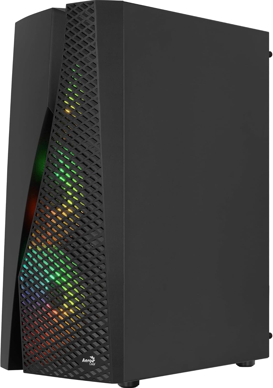 Aerocool WAVEBKV3, PC ATX Gehäuse, Gehärtetes Glas, 4xLüfter RGB 12cm, Schwarz Schwarz WAVEBKV3