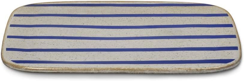 Lyngby Porcelæn Servierplatte 27x27 cm DAN-Ild Keramik-Punktdesign, blau