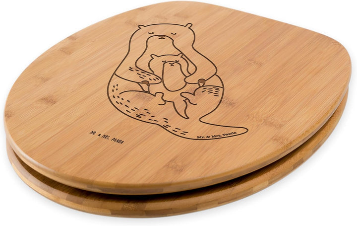 Mr. & Mrs. Panda WC Sitz Otter mit Kind - Geschenk, Klobrille, Seeotter, WC-Sitz, Klodeckel, Geburt,