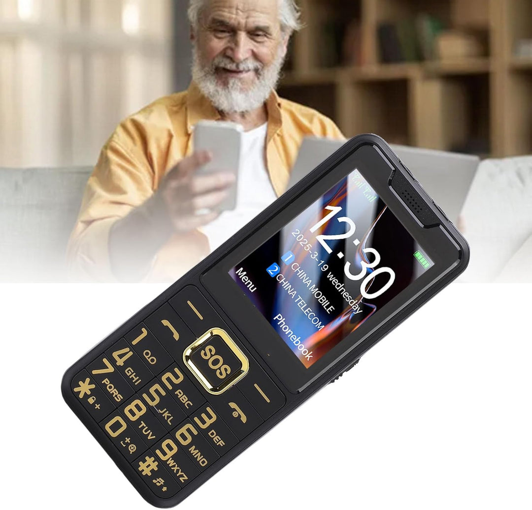 Fockety 4G -Handy für Senioren, 2,6 -Zoll -HD -Bildschirm Dual SIM -Mobiltelefon für ältere Menschen