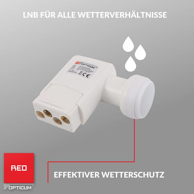 RED OPTICUM SCR 24-UB 3 Legacy LNB Unicable - Sat CR LNB mit 24 Userbändern und 3 Legacy Ausgängen z