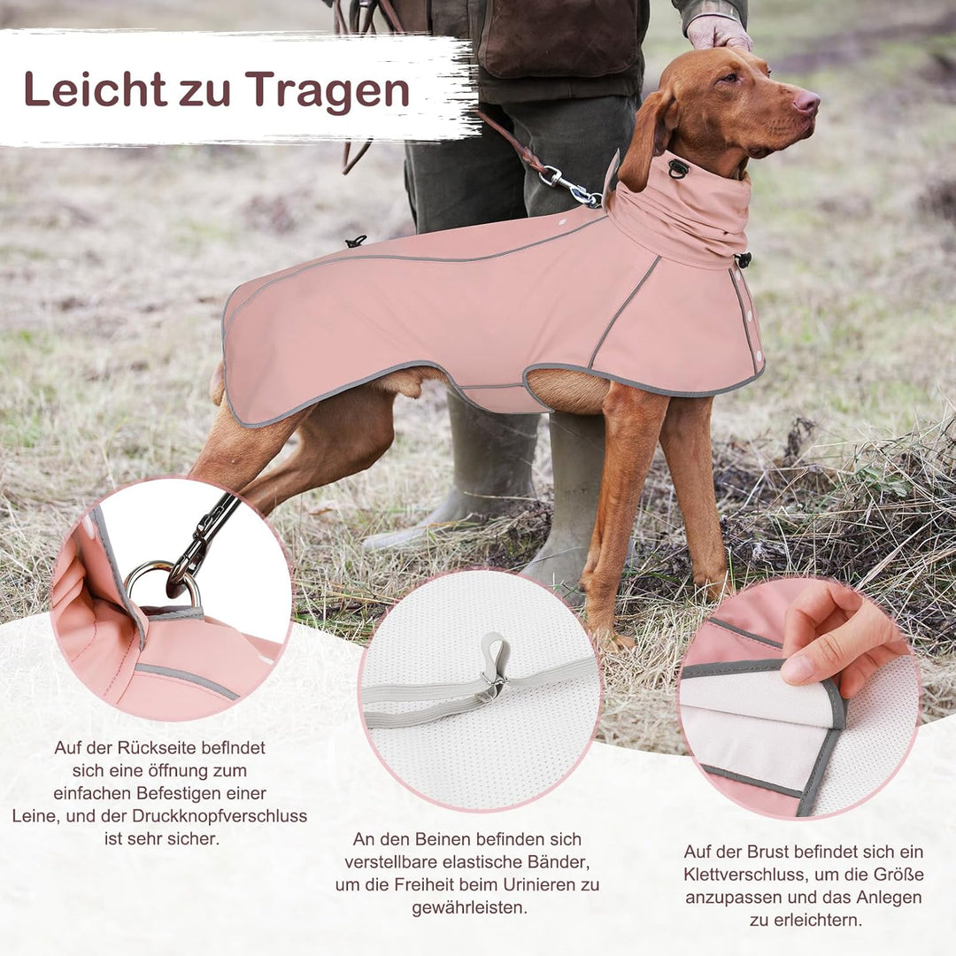 Hunderegenmantel - Wasserdichter Regenjacke für Hunde, Einstellbare Regenmantel für Mittlere, Grosse