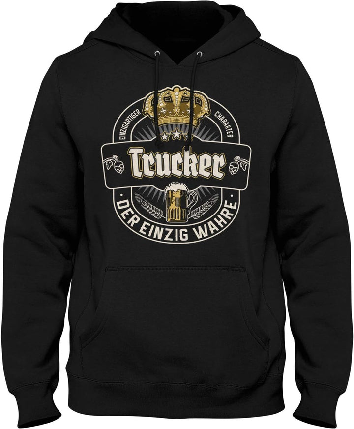 Fashionalarm Herren Kapuzenpullover - Der einzig wahre Trucker | Fun Hoodie mit Spruch als lustige G