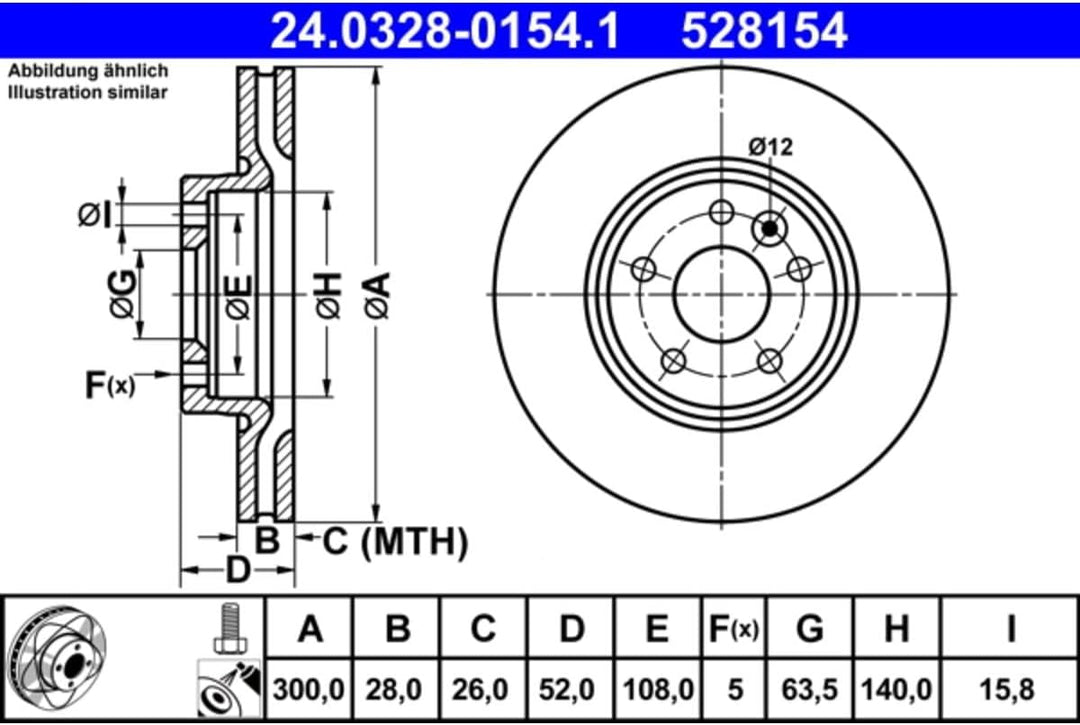 ATE 24.0328-0154.1 Bremsscheibe