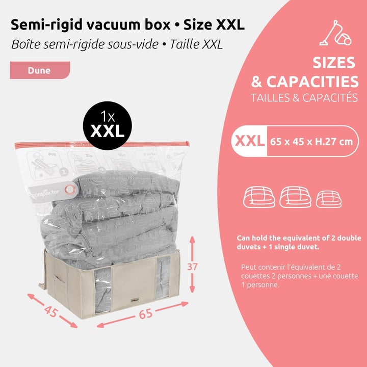 Compactor RAN7650 platzsparender, halbstarrer Vakuum-Aufbewahrungsbeutel, Grösse XXL, 210 l, Compact
