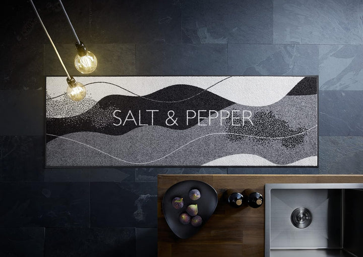 wash+dry Fussmatte, Salt & Pepper 60x180cm grau, innen und aussen, waschbar 60x180cm Salt & Pepper G